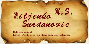 Miljenko Surdanović vizit kartica